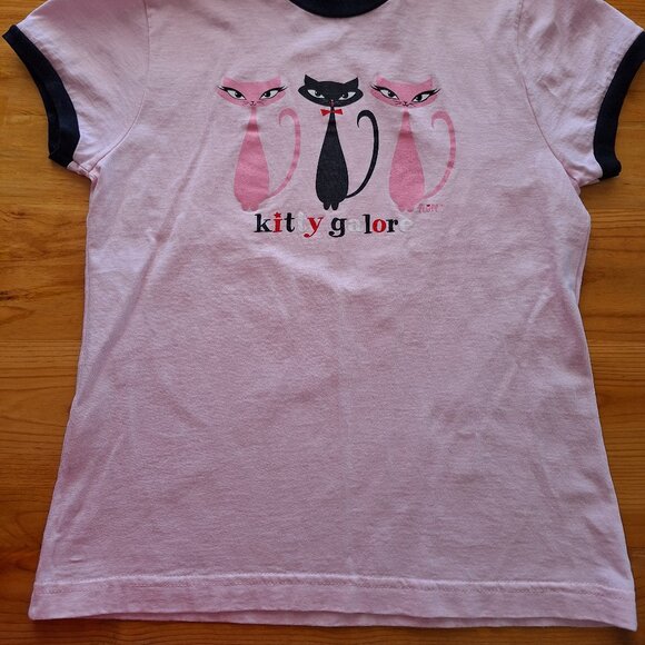 Kitty Galore Pink Top with Black-Trimmed Sleeves - Picture 2 of 7